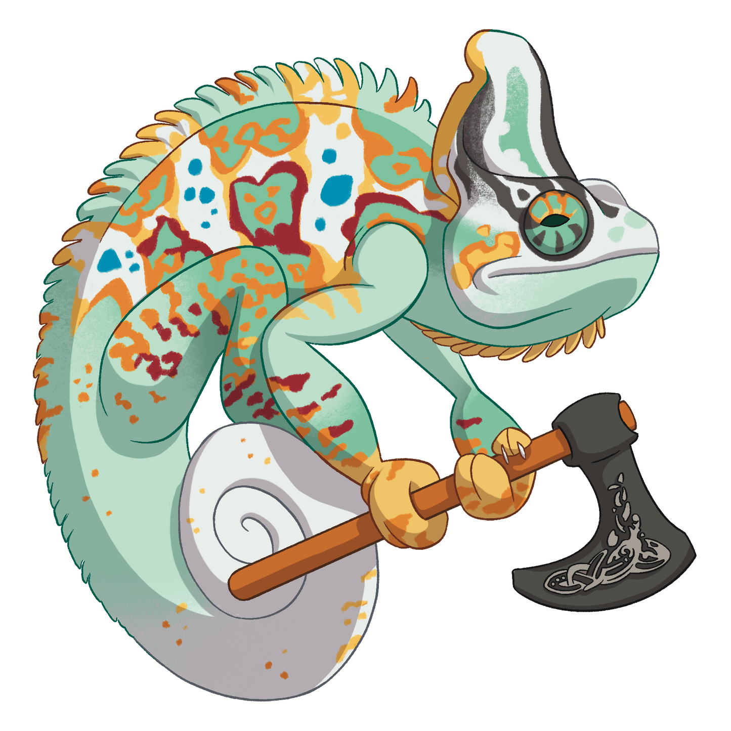 Basil with an Axe Sticker